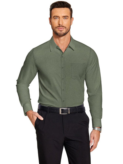 Classic Slim Fit Dress Shirt (US Only) Shirts & Polos coofandy Army Green S 