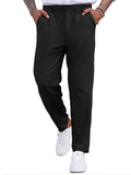 Simple Elastic Waist Slack Pants (US Only) Pants coofandy Black S