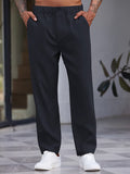 Simple Elastic Waist Slack Pants (US Only) Pants coofandy