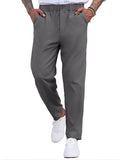 Simple Elastic Waist Slack Pants (US Only) Pants coofandy Dark Grey S