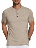 Casual Basic Solid Henley Shirt (US Only) Shirts coofandy Khaki S