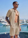 Casual Knit 2-Piece Outfits Sets coofandy Khaki S
