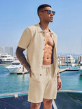 Casual Knit 2-Piece Outfits Sets coofandy Beige S