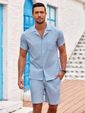 Casual Timeless Summer Shirts Set (US Only) Sets coofandy Light Blue S