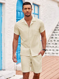 Casual Timeless Summer Shirts Set (US Only) Sets coofandy Beige S