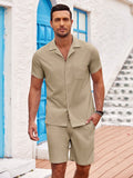 Casual Timeless Summer Shirts Set (US Only) Sets coofandy Khaki S