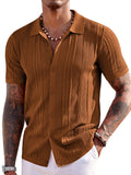 Casual Breathable Knit Beach Shirt Shirts coofandy Brown S
