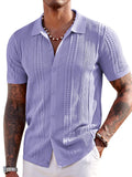 Casual Breathable Knit Beach Shirt Shirts coofandy Purple S