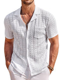 Breathable Fashion Hollow Knit Shirt (US Only) Shirts coofandy White S