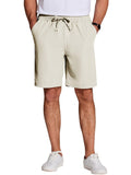 Casual Elastic Waist Shorts (US Only) Shorts coofandy Beige S