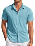 Casual Wrinkle Free Stretch Shirt (US Only) Shirts coofandy Clear Blue S
