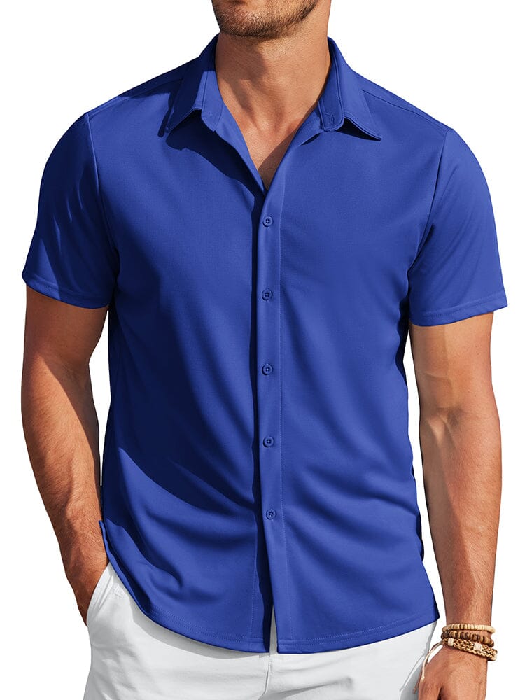 Casual Wrinkle Free Stretch Shirt (US Only) Shirts coofandy Blue S 