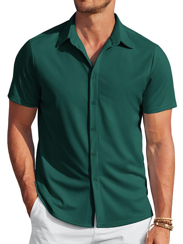 Casual Wrinkle Free Stretch Shirt (US Only) Shirts coofandy Green S 