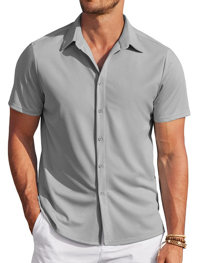 Casual Wrinkle Free Stretch Shirt (US Only) Shirts coofandy Light Grey S 
