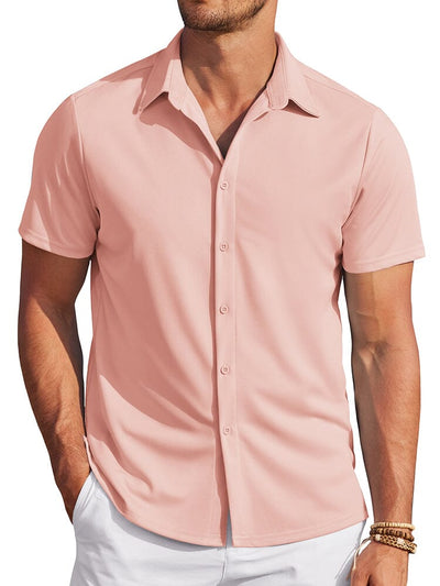 Casual Wrinkle Free Stretch Shirt (US Only) Shirts coofandy Pink S 