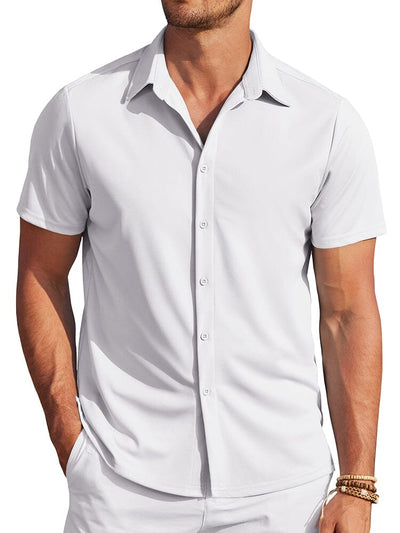 Casual Wrinkle Free Stretch Shirt (US Only) Shirts coofandy White S 