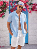 100% Cotton Short Sleeve Beach Shirt (US Only) Shirts & Polos coofandy