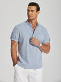 Summer Essential Linen Henley Shirt (US Only) Shirts coofandy