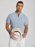 Summer Essential Linen Henley Shirt (US Only) Shirts coofandy