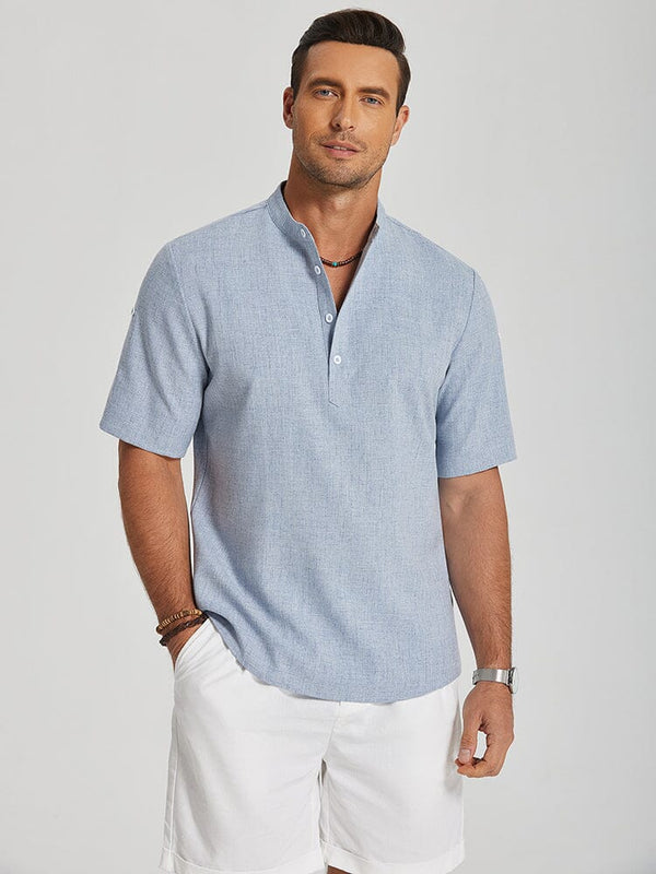 Summer Essential Linen Henley Shirt (US Only) Shirts coofandy