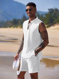 Casual Beach Tank Top Shorts Set (US Only) Beach Sets coofandy