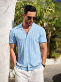 Casual Striped Button Down Knit Shirt (US Only) Shirts coofandy