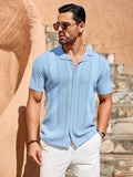Vintage Knit Button Up Shirt (US Only) Shirts coofandy