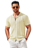 Vintage Knit Button Up Shirt (US Only) Shirts coofandy Beige S