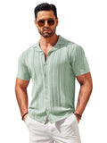 Vintage Knit Button Up Shirt (US Only) Shirts coofandy Green S