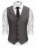 Slim Fit Notch Lapel Formal Vest (US Only) Vest coofandy Dark Grey S