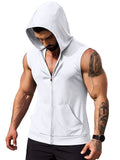 Hooded Workout Tank Top (US Only) Tank Tops coofandy White S