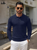 Casual Stretch Ribbed Knit Shirts (US Only) Shirts coofandy