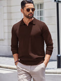 Lightweight Ribbed Pullover Sweater (US Only) Sweater coofandy Brown S