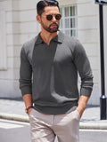 Lightweight Ribbed Pullover Sweater (US Only) Sweater coofandy Dark Grey S