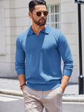Lightweight Ribbed Pullover Sweater (US Only) Sweater coofandy Blue S