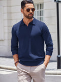 Lightweight Ribbed Pullover Sweater (US Only) Sweater coofandy Navy Blue S