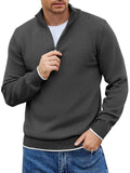 Lightweight Mock Neck Sweaters (US Only) Sweater coofandy Dark Grey S