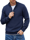 Lightweight Mock Neck Sweaters (US Only) Sweater coofandy Navy Blue S