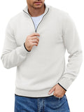 Lightweight Mock Neck Sweaters (US Only) Sweater coofandy White S