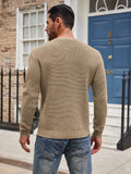 Casual Waffle Texture Henley Sweater (US Only) Sweater coofandy