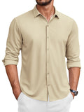 Classic Wrinkle-Free Dress Shirt (US Only) Shirts coofandy Khaki S