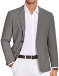 Casual Cotton Blend Blazer (US Only) Blazer coofandy Grey S