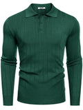 Casual Knit Polo Sweater (US Only) Sweater coofandy Dark Green S