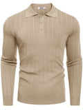 Casual Knit Polo Sweater (US Only) Sweater coofandy Khaki S