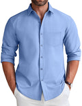 Casual Faux Denim Shirt (US Only) Shirts coofandy Clear Blue S