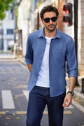 Casual Faux Denim Shirt (US Only) Shirts coofandy