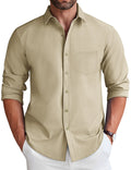 Casual Faux Denim Shirt (US Only) Shirts coofandy Khaki S