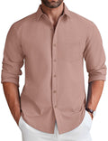 Casual Faux Denim Shirt (US Only) Shirts coofandy Pink S