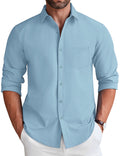 Casual Faux Denim Shirt (US Only) Shirts coofandy Sky Blue S