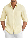 Casual Linen Textured Shirt (US Only) Shirts coofandy Beige S